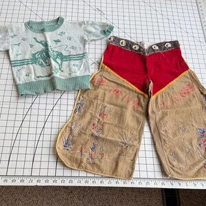 Vintage 1950s Boys’ Cowboy Outfit – Roy Rogers Chaps & Rodeo Sweater
